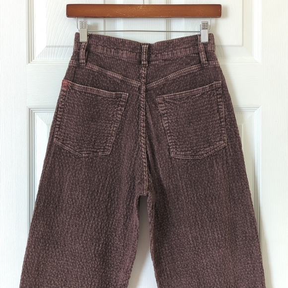 BDG Urban Outfitters Bubble Corduroy High Rise Baggy Tapered Leg Pants Brown 26 - Picture 5 of 15